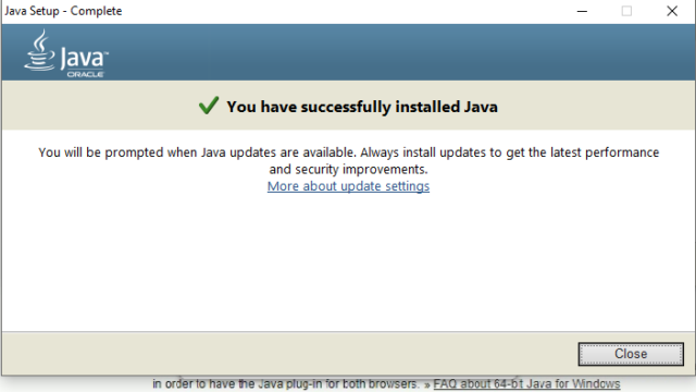 JRE (Java Runtime Environment) for Windows 11, 10 Screenshot 2
