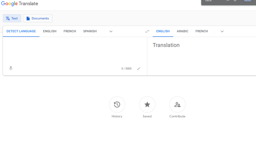 Google Translate Screenshot